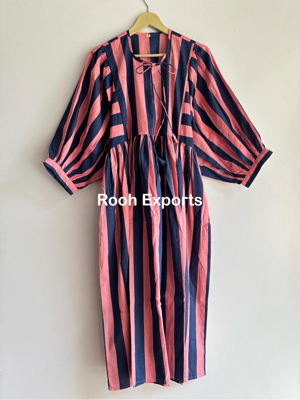 Striped Mini Dress in Pink and Navy
